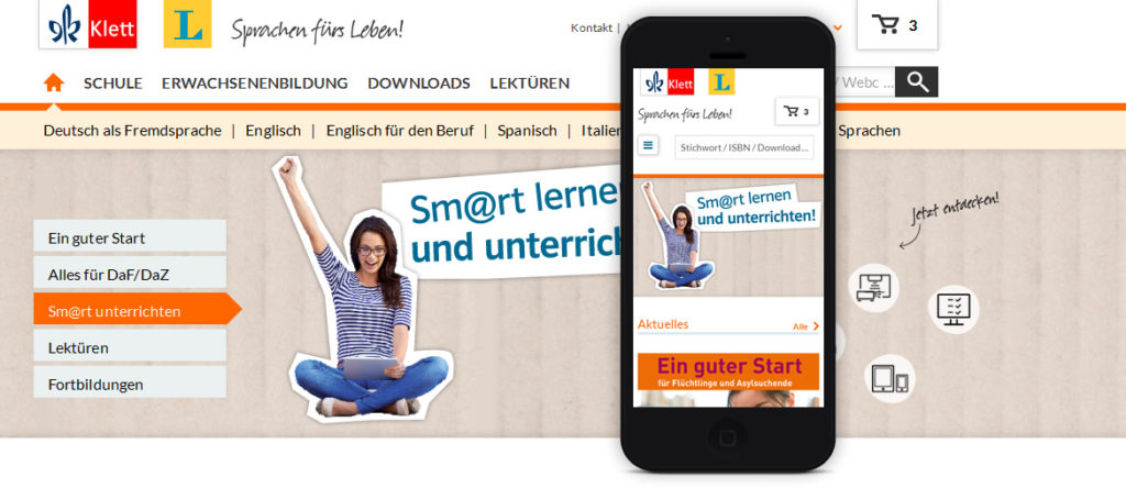 Projekte - Klett Sprachen - Responsive Relaunch - Wirth & Horn Informationssysteme