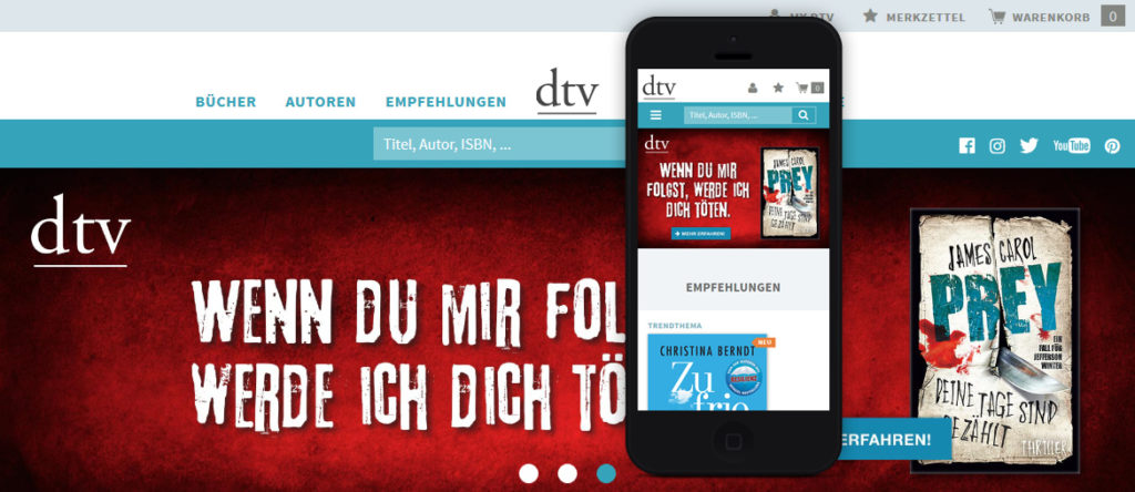 Projekte - dtv Responsive Relaunch - Wirth & Horn Informationssysteme