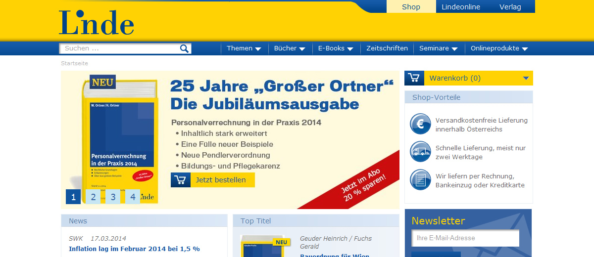 Projekte - Linde Verlag Webshop - Wirth & Horn Informationssysteme