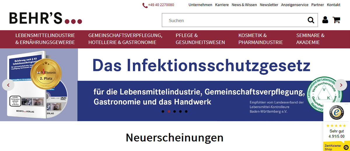 Behrs Verlag Relaunch Webshop